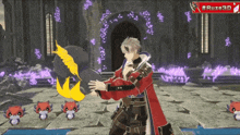 a man in a red coat is holding a hat in a video game with a #ruze3d sign