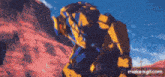 a blurred image of a robot with a backpack on
