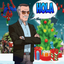Stan Lee Hola GIF - Stan Lee Hola Deadpool GIFs