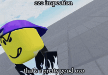 ozo inspection that 's a pretty good ozo written on a gray background