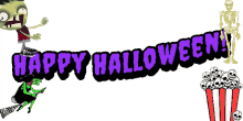 happy halloween day skeleton zombie