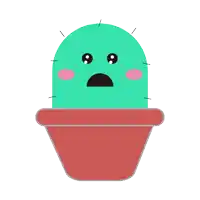 a cactus with a surprised look on its face
