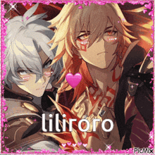 a couple of anime characters with the name liliroro on the bottom