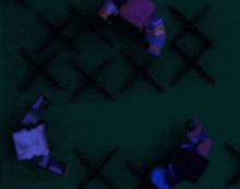 a group of people are standing in a circle in a dark room