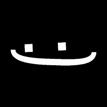 a white letter t on a black background with squares