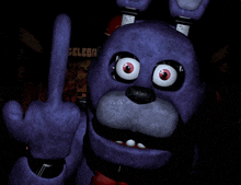 bonnie from five nights at freddy 's shows the middle finger