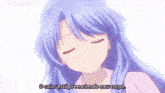 a girl with purple hair says " o calor está preenchendo meu corpo "
