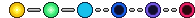 a row of colored circles with numbers on them