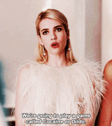 chanel oberlin scream queens emma roberts play a game cocaine or dildo