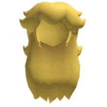 a close up of a yellow wig with a beard .