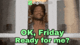 a picture of a shirtless man with the words ok friday ready for me below him