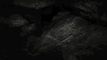 a close up of a black rock with a crack in it
