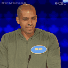 a man with the name firass on his shirt