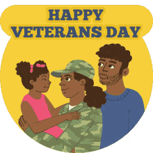 happy veterans day family hug veterans day military veterans