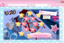 a computer screen with a pink button that says love me here on it