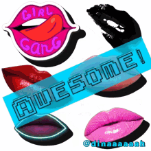 awesome lips sticker transparent talking
