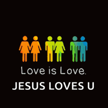 jesus loves u is written on a black background
