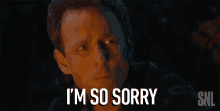 a man says i 'm so sorry in a snl advertisement