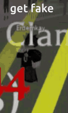 a picture of a person in a video game with the words get fake