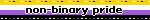 small marquee-style GIF "non-binary pride" text over non-binary pride flag colors