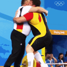 big hug matthias steiner international olympic committee olympics weightlifter