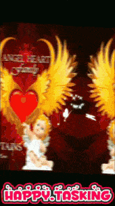 a picture of an angel with the words happy tasking