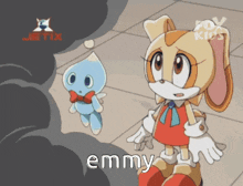 a cartoon of a rabbit with the word emmy on the bottom