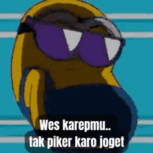 a cartoon character wearing sunglasses says wes karepmu
