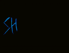 blue lines on a black background with the letters sh visible