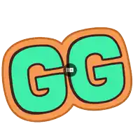 a cartoon drawing of the letters gg with a play button
