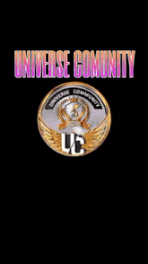 a poster for the universe community with a gold coin