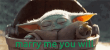 Baby Yoda Marry Me GIF - Baby Yoda Marry Me GIFs
