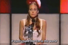 Its Just Stupid That I Am This World Fiona Apple GIF - Its Just Stupid That I Am This World Fiona Apple Award Speech GIFs