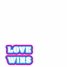 a picture of a man and a woman with the words love wins