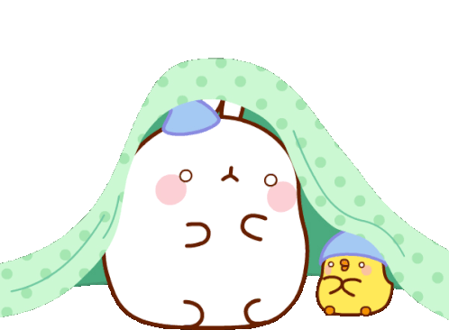 Trembling In Fear Molang Sticker - Trembling In Fear Molang Piu Piu Stickers