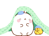 Trembling In Fear Molang Sticker - Trembling In Fear Molang Piu Piu Stickers