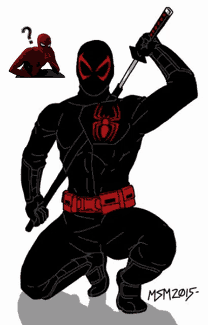 ninja spiderman deadpool
