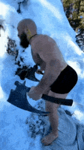 viking man leaps ice water