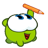Writing Nibble Nom Sticker - Writing Nibble Nom Om Nom And Cut The Rope Stickers