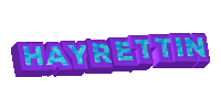 the word hayrettin is written in purple and blue blocks
