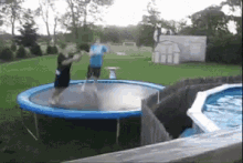 trampoline pool jump fence fail