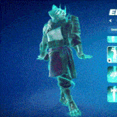 a video game character is glowing in the dark and has the letter e on the bottom