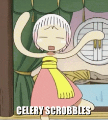 Celery Scrobbles GIF - Celery Scrobbles Hare Guu GIFs