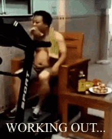 Working Out Drinking GIF