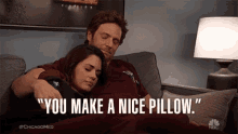 you make a nice pillow cuddle hug embrace nick gehlfuss