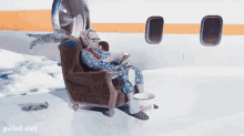 Flying On The Wing GIF - Safetravels Cats Plane GIFs