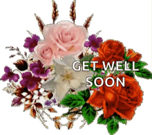 get well soon feel better flowers sparkle