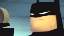 a close up of a cartoon character 's face looking at something