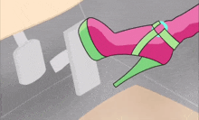 a cartoon drawing of a woman 's foot in a high heel