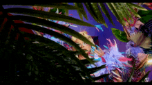 a painting of a woman surrounded by flowers and leaves